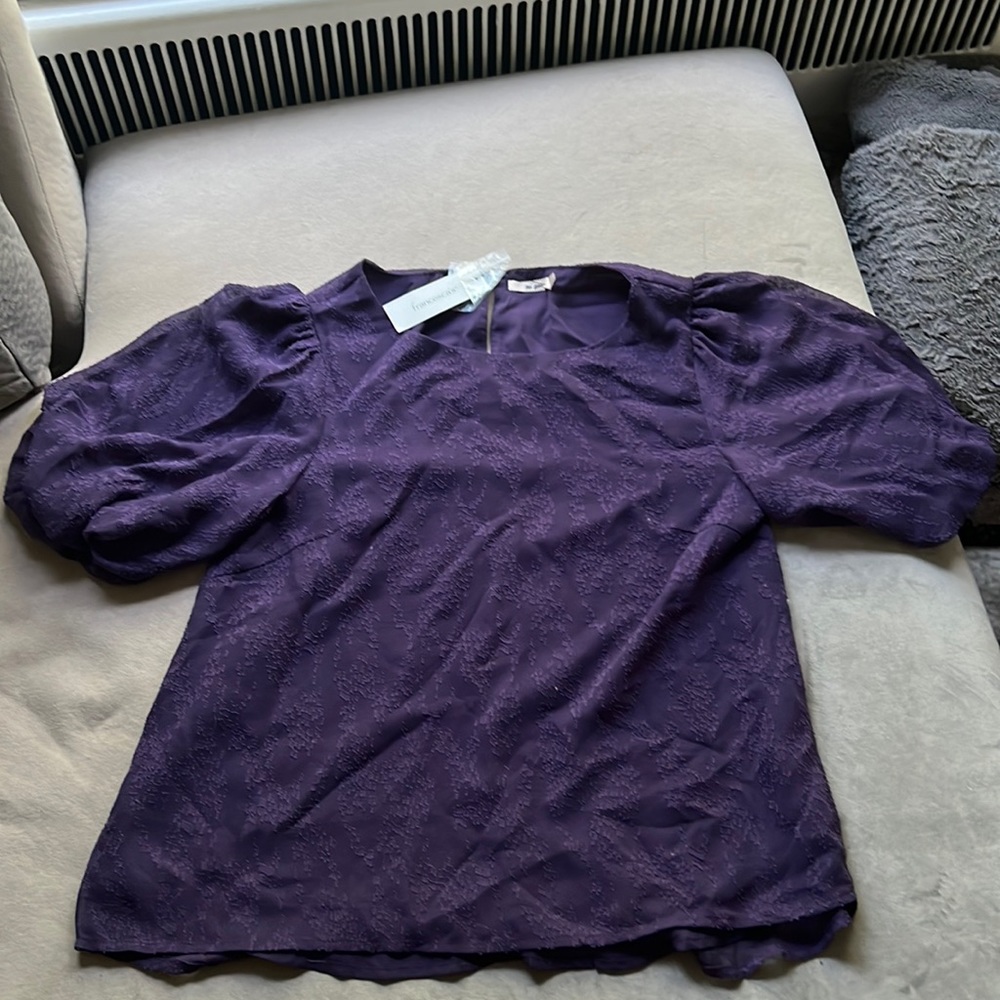 Francesca’s Purple detailed short sleeve blouse